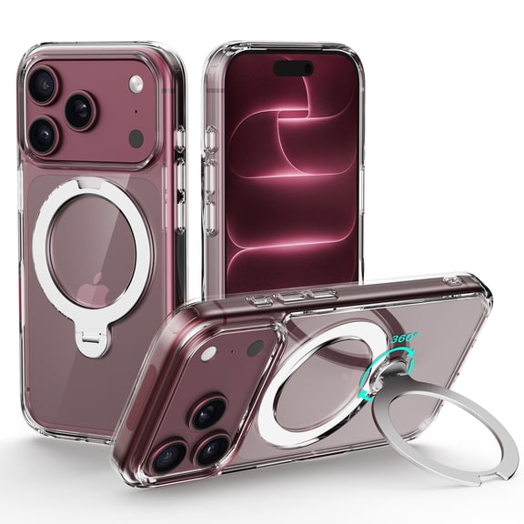 Upcommon Flex Stand Case for iPhone 18 Pro Max / 17 Pro Max, 360° Rotatable Kickstand, MagSafe Compatible, Clear