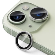 Upcommon UARMOR Camera Lens Protector for iPhone 15 & 15 Plus 9H Tempered Glass & Slim Aluminum Ring, Ultra HD Clear, Easy Installation Kit, Case Friendly, Anti Scratch, Shatterproof [ Silver ]