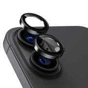 Upcommon UARMOR Camera Lens Protector for [iPhone 17, 16 & 16 Plus] 9H Tempered Glass & Aluminum Cover, HD Clear, Easy Installation Kit, Case Friendly, Anti Scratch, Shatterproof [ Black ]