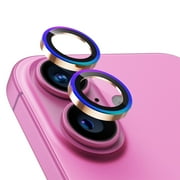 Upcommon UARMOR Camera Lens Protector for [iPhone 17, 16 & 16 Plus] 9H Tempered Glass & Aluminum Cover, HD Clear, Easy Installation Kit, Case Friendly, Anti Scratch, Shatterproof [ Rainbow ]