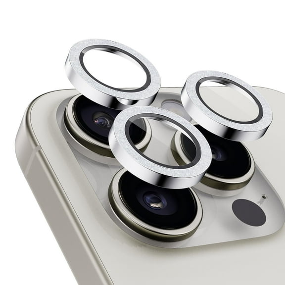 Upcommon UARMOR Camera Lens Protector for [iPhone 16 Pro & 16 Pro Max] 9H Tempered Glass & Aluminum Cover, HD Clear, Easy Installation Kit, Case Friendly, Anti Scratch, Shatterproof [ Glitter ]