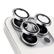 Upcommon UARMOR Camera Lens Protector for [iPhone 16 Pro & 16 Pro Max] 9H Tempered Glass & Aluminum Cover, HD Clear, Easy Installation Kit, Case Friendly, Anti Scratch, Shatterproof [ Silver ]