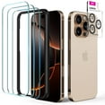 thumbnail image 1 of Upcommon UARMOR Glass 3 Pack Screen Protector & 1 Pack Camera Lens Protector for iPhone 16 Pro (6.3 Inch) 9H Tempered Glass with Easy Installation Kits (Clear), 1 of 9