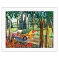 thumbnail image 1 of Upcountry Cargo - Hawaiian Truck with Surfboards Dogs Christmas Tree - From an Original Hawaii Watercolor Painting by Peggy Chun - Fine Art Rolled Canvas Print 20in x 26in, 1 of 4