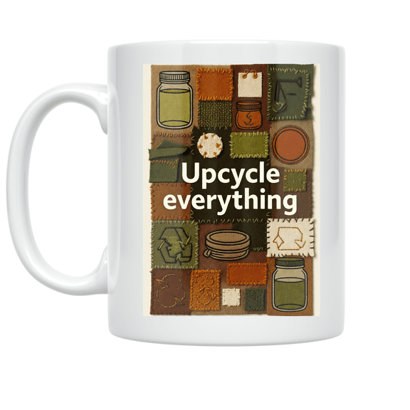 Upcycle Everything Design - Sustainable Living Advocate - 11 oz Ceramic Coffee Mug