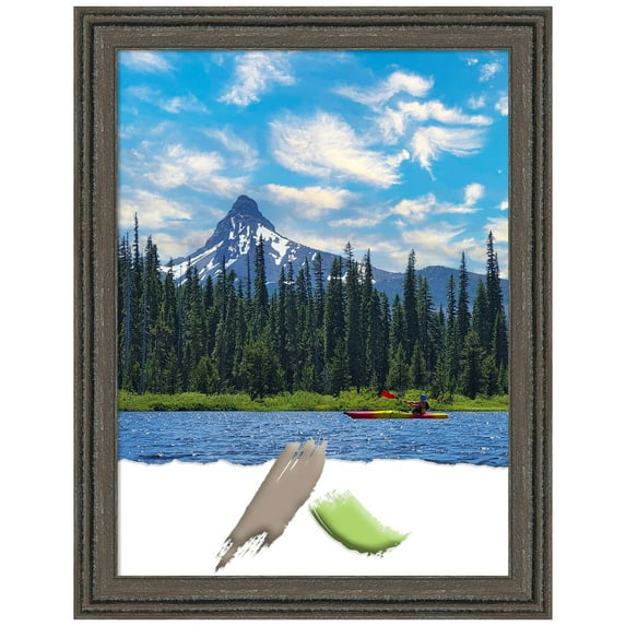 Upcycled Brown Grey Wood Picture Frame, Photo Frame, Art Frame