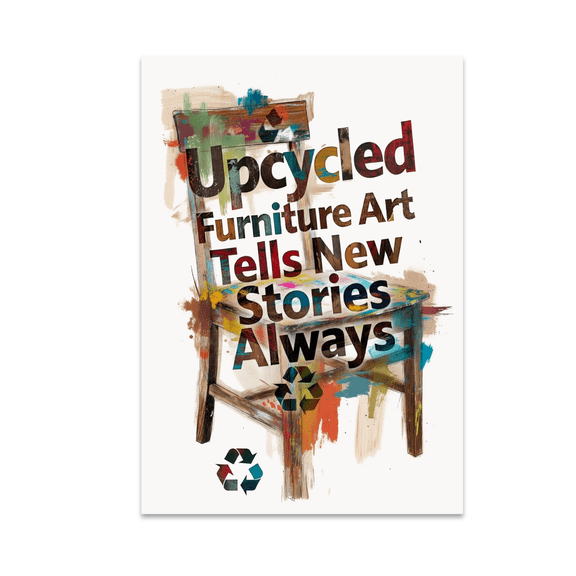 Upcycled Furniture Art Tells New Stories Always - Eco-Friendly Decor Enthusiast - 13x19 Poster Print
