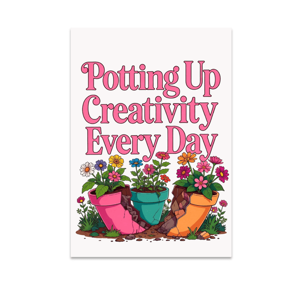 Upcycled Garden Art Prints - Plant Lady - 13x19 Poster Print