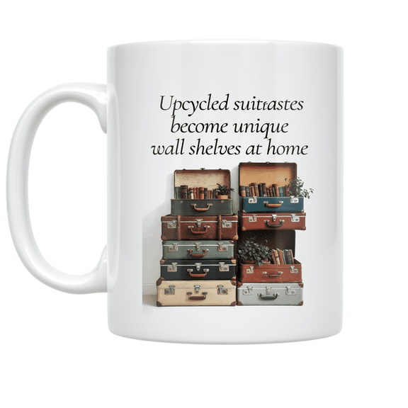 Upcycled Suitcases Design - Vintage Home Decor Enthusiast - 11 oz Ceramic Coffee Mug