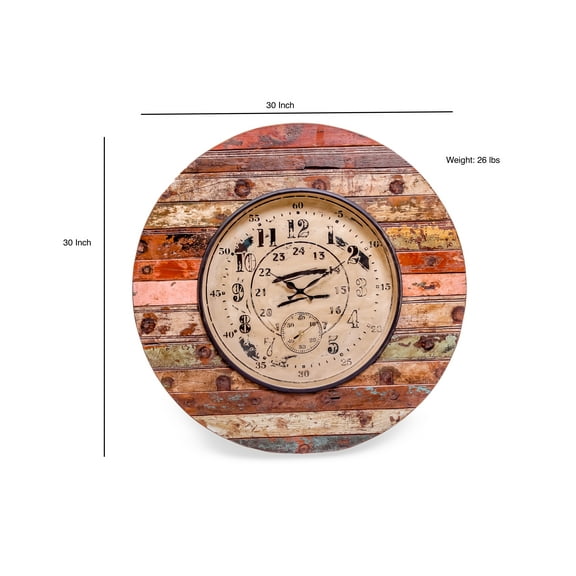 Upcycled Wooden Clock with Seconds Dial