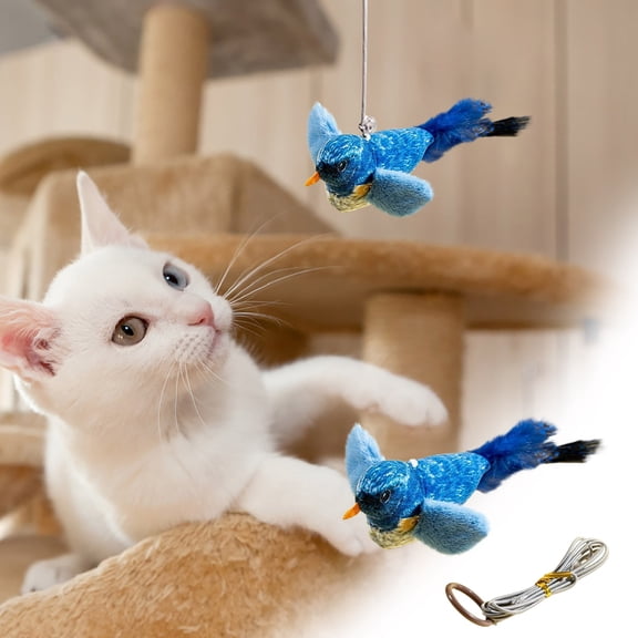 2026 Flying Bird Cat Toy, Flapping Bird Cat Toy, FlappyChase Interactive Cat Toy, Chirping Bird Cat Toy Flapping Wing, Flying Interactive Simulation Electric Sparrow Shaking Bird,C