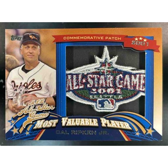 Excellent Cal Ripken Jr ASMVP-15 All Star Game MVP Commemorative Patches Topps Update Baseball Card Baltimore Orioles MLB Baseball Trading Card