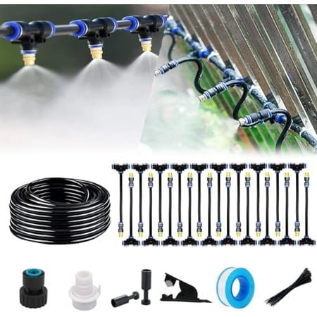 Update Drip Irrigation Kit, 82FT Automatic Watering System with 20 Replaceable 360? Bendable Sprayers, Atomizing Copper Nozzles for Garden, , Lawn, Patio and Yard.(20)