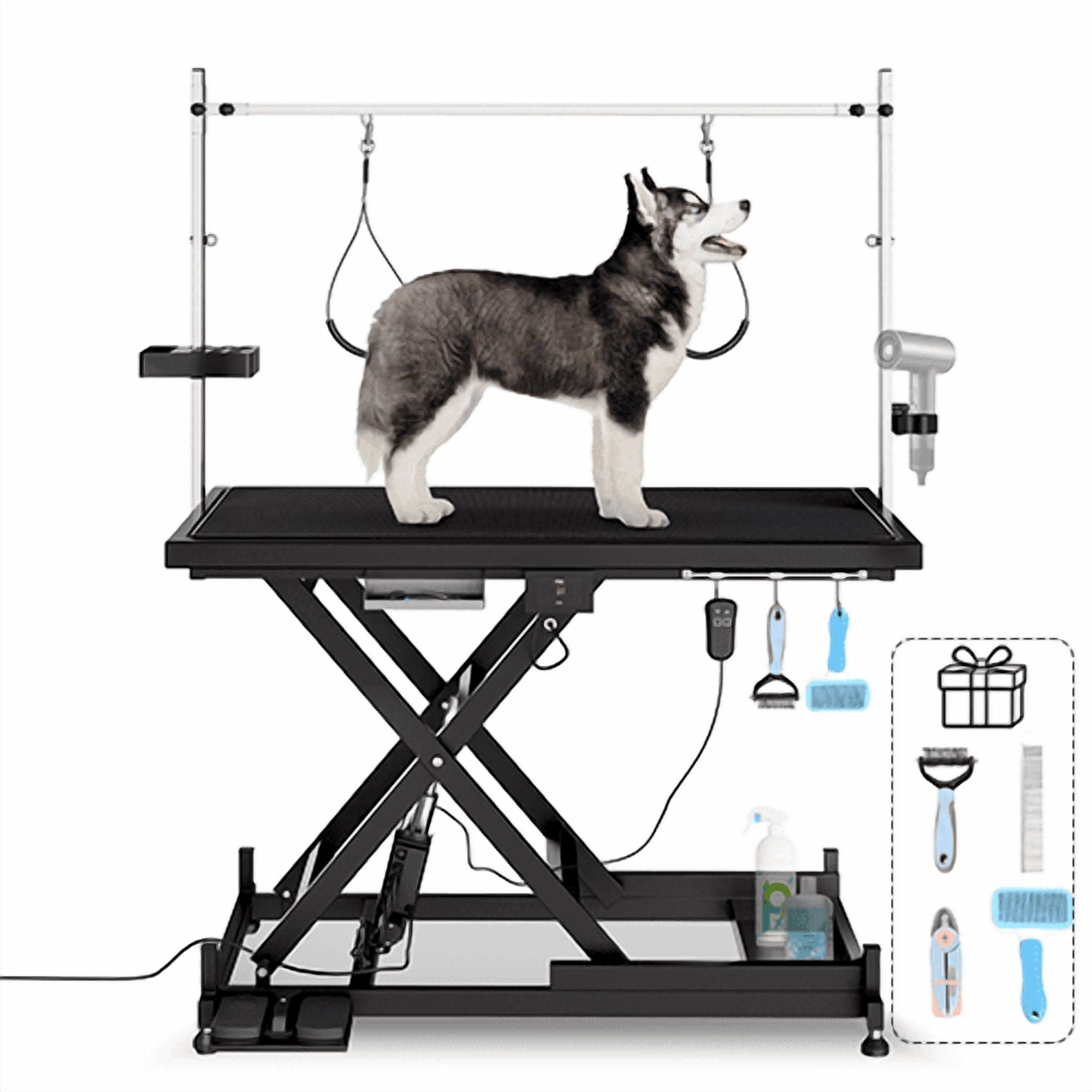 Update Electric Pet Grooming Table, 110v/220v Professional Groomer Recommend Super Deluxe Electric Pet Grooming Table, Height Adjust From 8 Up to 36inch