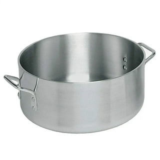 Truecraftware 8 qt. Aluminum Brazier Pot with Cover/Lid Heavy Weight Braiser Pan Mirror Finished NSF, Size: 8 qt., 11-1/2 Diameter x 5-1/2 Height