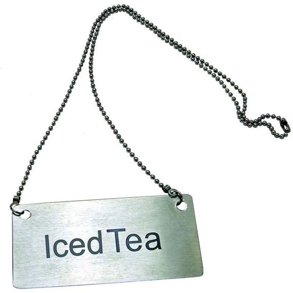 Update International CS-ITE Stainless Steel Beverage Chain Sign Blank, Silver, Stainless Steel