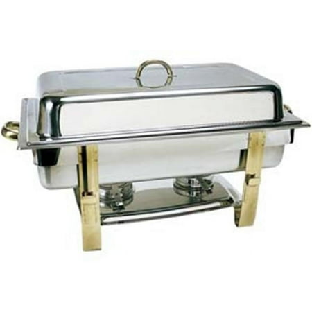 Update International 8 Qt Stainless Steel Oblong Gold-Accented Chafer