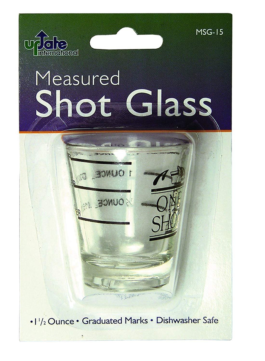 Update International MSG15 Measuring shot GLASS, 1.5oz, GLASS
