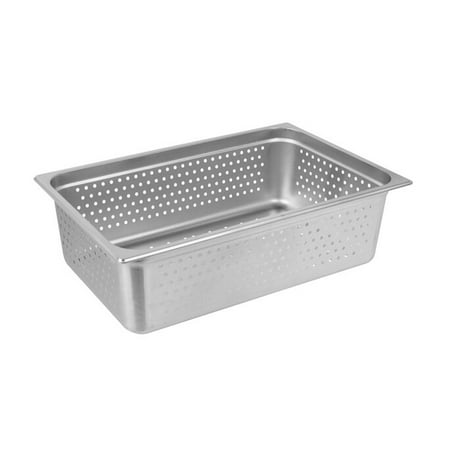 Update International Full Size Perforated Long Anti-Jam Steam Table Pan, Stainless Steel 6" Deep