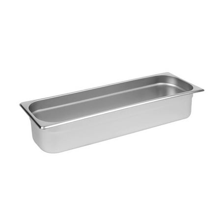 Update International Half Size Long Anti-Jam Steam Table Pan, Stainless Steel 4" Deep