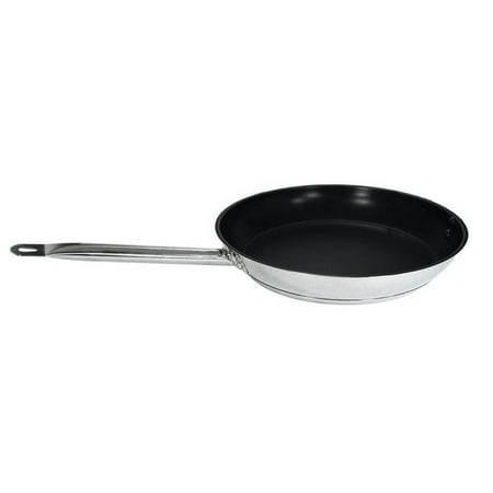 Update International Stainless Steel Induction Frying Pan With Strong Non Stick Excalibur Coating NSF certified 8 Inch, Silver Black