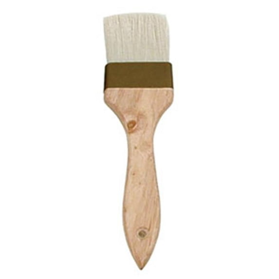 Update International WPBB-20 2 inch Brown Plastic Ferrule Flat Pastry Brush-Pack of 12