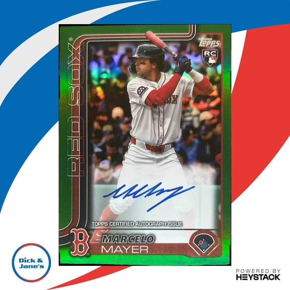 Topps Update Marcelo Mayer Boston Red Sox Real One Autograph Green Foil #US105 Baseball Card