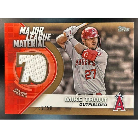 Update Mike Trout #MLM-MT Major League Material Relics Gold