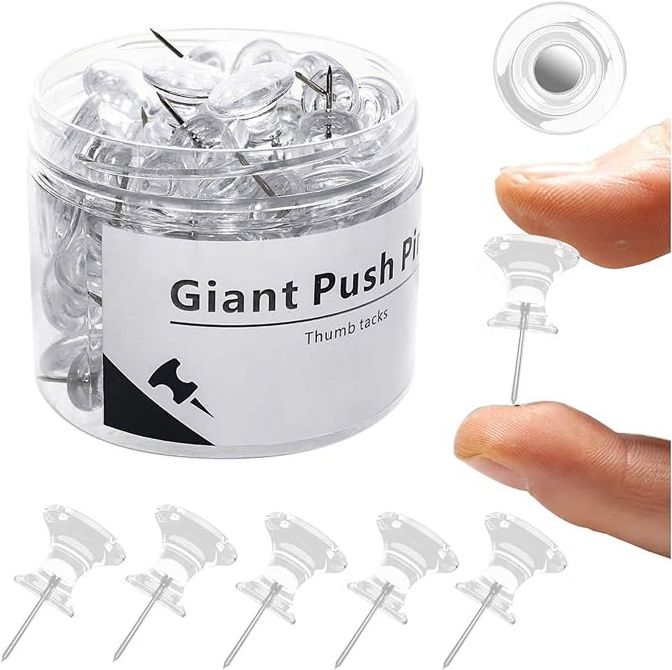 UpdateClassic, 60 PCS Large Push Pins for Cork Board Clear Thumb Tacks