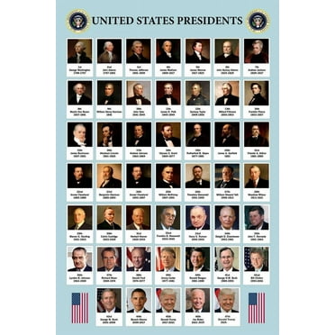 US Presidents Poster For Classroom Updated 2025 Edition 47th Presidential United States History Cool Wall Art Print Poster 16x24