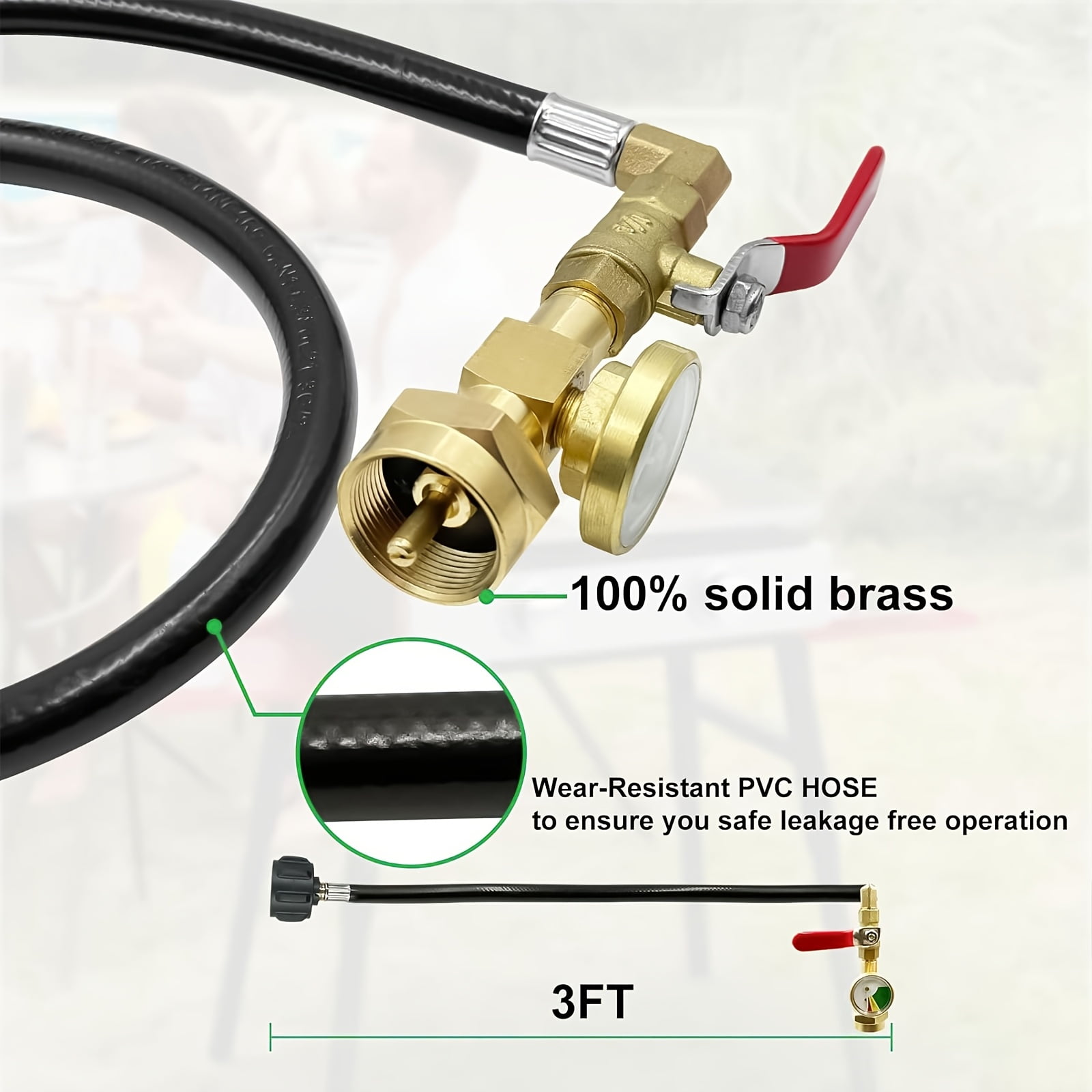 Updated 3FT Propane Refill Adapter Hose - 350PSI High Pressure with ...