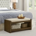 thumbnail image 1 of Updated 40" Accent Bench with Lower Shelf Shoe Rack, Padded Seating Bench for Living Room, Modern Compact Bed End Bench with Storage for Bedroom Seating, Removable Cushion, 40"W-Ivory, 1 of 7