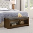 thumbnail image 1 of Updated 47" Accent Bench with Lower Shelf Shoe Rack, Padded Seating Bench for Living Room, Modern Compact Bed End Bench with Storage for Bedroom Seating, Removable Cushion, 47"W-Granite, 1 of 7