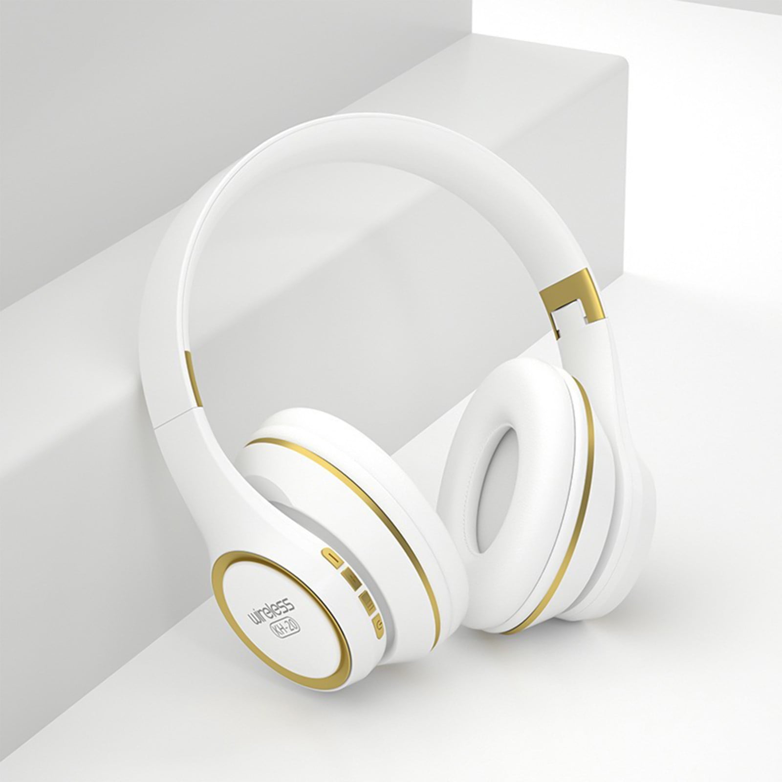 [Updated Bluetooth Headphones Over Ear, 65 Hours Playtime Wireless Headphones with Microphone,Foldable Lightweight Headset with Deep Bass,HiFi Stereo Sound for Travel Work Cellphone - White