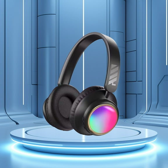 [Updated Bluetooth Headphones Over Ear, 65 Hours Playtime Wireless Headphones with Microphone,Foldable Lightweight Headset with Deep Bass,HiFi Stereo Sound for Travel Work Cellphone,Black