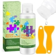 Updated Jigsaw Puzzle Glue with Applicator,Clear Water-Soluble Special Craft Puzzle Glue,Non-Toxic and Quick Dry,240ML/8.45fl oz