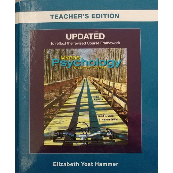 Pre-Owned Updated Myers' Psychology for AP - Teacher Edition, 9781319362577, 1319362575, Hardcover, 3rd ed. 2021 edition