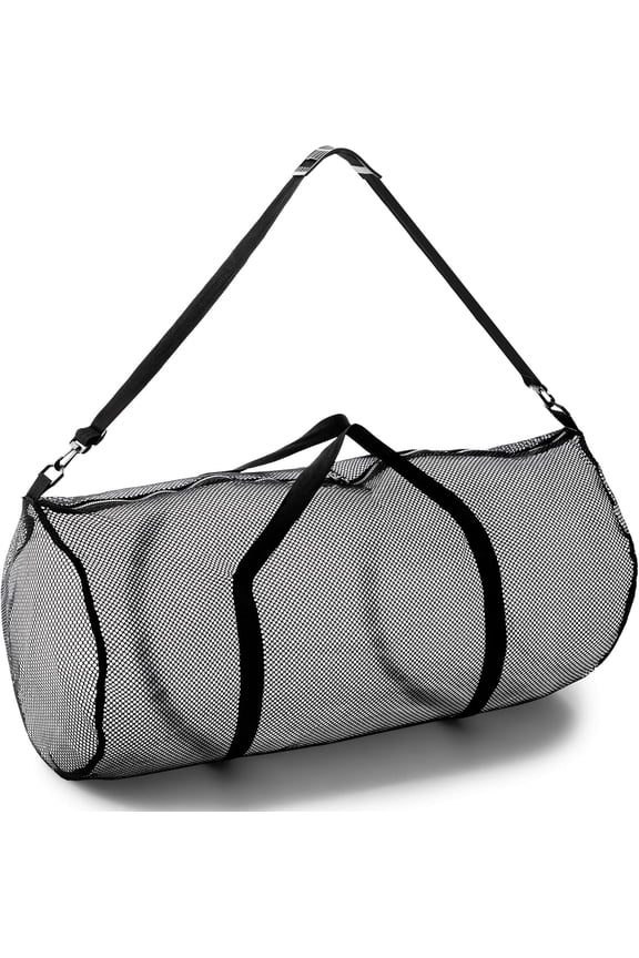 Updated Net Material Travel Duffel-Style Bag, High Density Breathable Mesh For Quick Drying And Easy Carrying