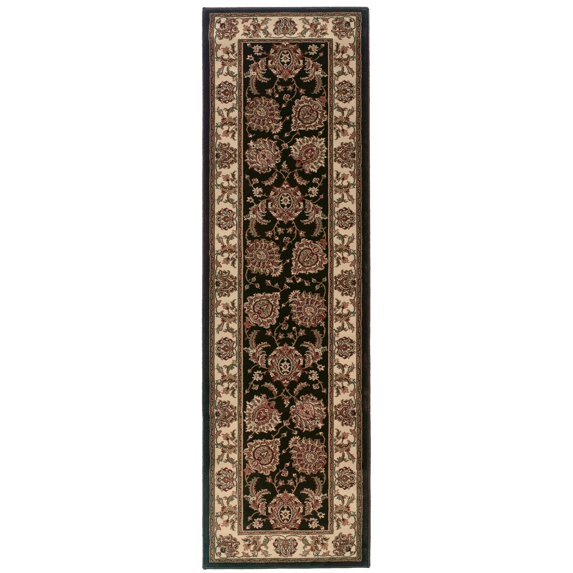 Updated Old World Persian Flair Brown/ Ivory Rug (2'7x9'4) - 2'7" x 9'4" Runner