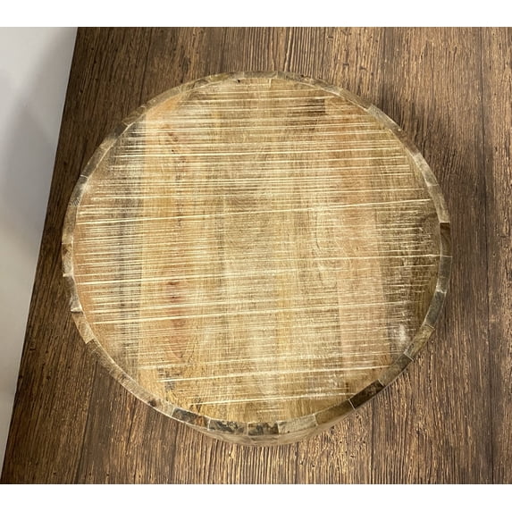 Updated Rustic Round Stump End Table
