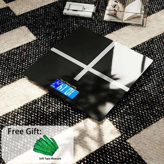 Updated Wide Digital Bathroom Scale, 400 LBS Max, USB Charge, Backlit LCD, Temp Readout, KG/LBS Switch for Home Dorm