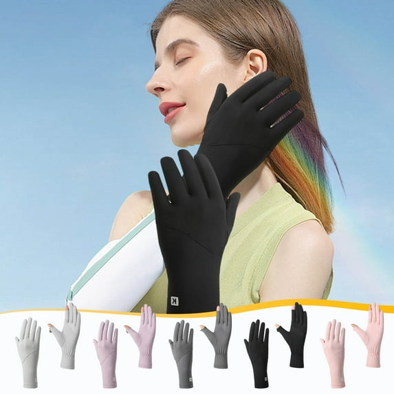 Upf 50+ Sun Gloves for Women, Ice Silk Fabric with Finger Touchscreen Panels, Non-slip Grip & Breathable Design for Driving, Cycling, and Outdoor Summer Activities,Vsgery