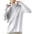 thumbnail image 1 of Upf Clothing Women Sun Shirt Women's Ice Silk Protective Hooded Sunscreen Jacket Pure Color Lightweight Breathable For Summer Outdoors, 1 of 4