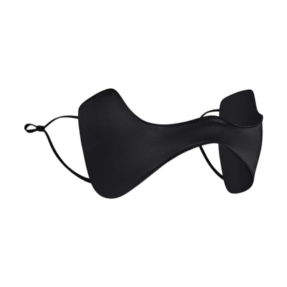 Upf50+ Half Mask Face Shield Sun Screen Protector For Face With Adjustable Ear Straps Golf Visors For Women Golfers(Black-One Size)