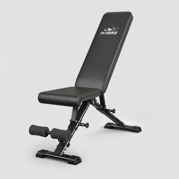 Flybird Collapsible Adjustable Weight Bench - Heavy Duty Foldable Fitness Exercise Utility, with 800 Lbs. Weight Capacity, Black