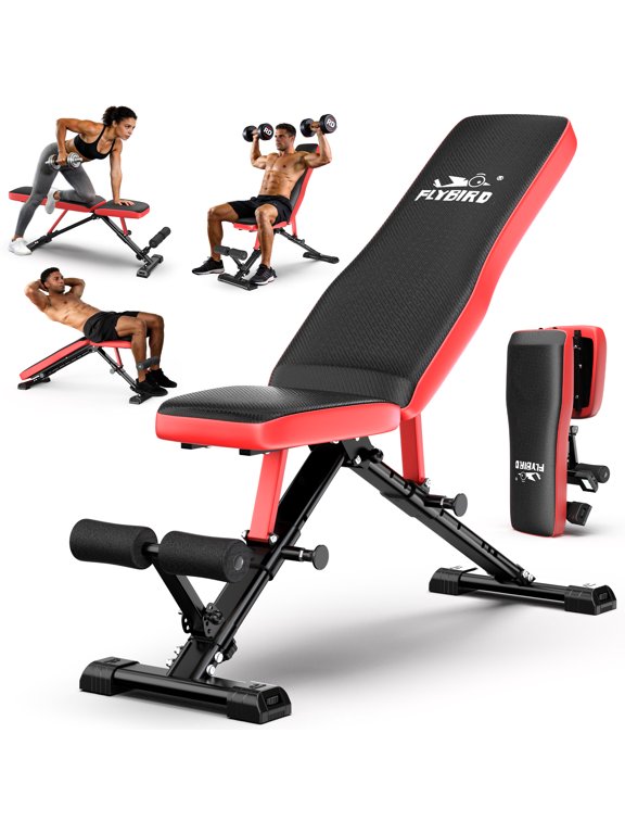 Collapsible Exercise Folding Adjustable Weight Bench, Strength Training Workout Bench up to 6.2' , 880lbs Weight Capacity