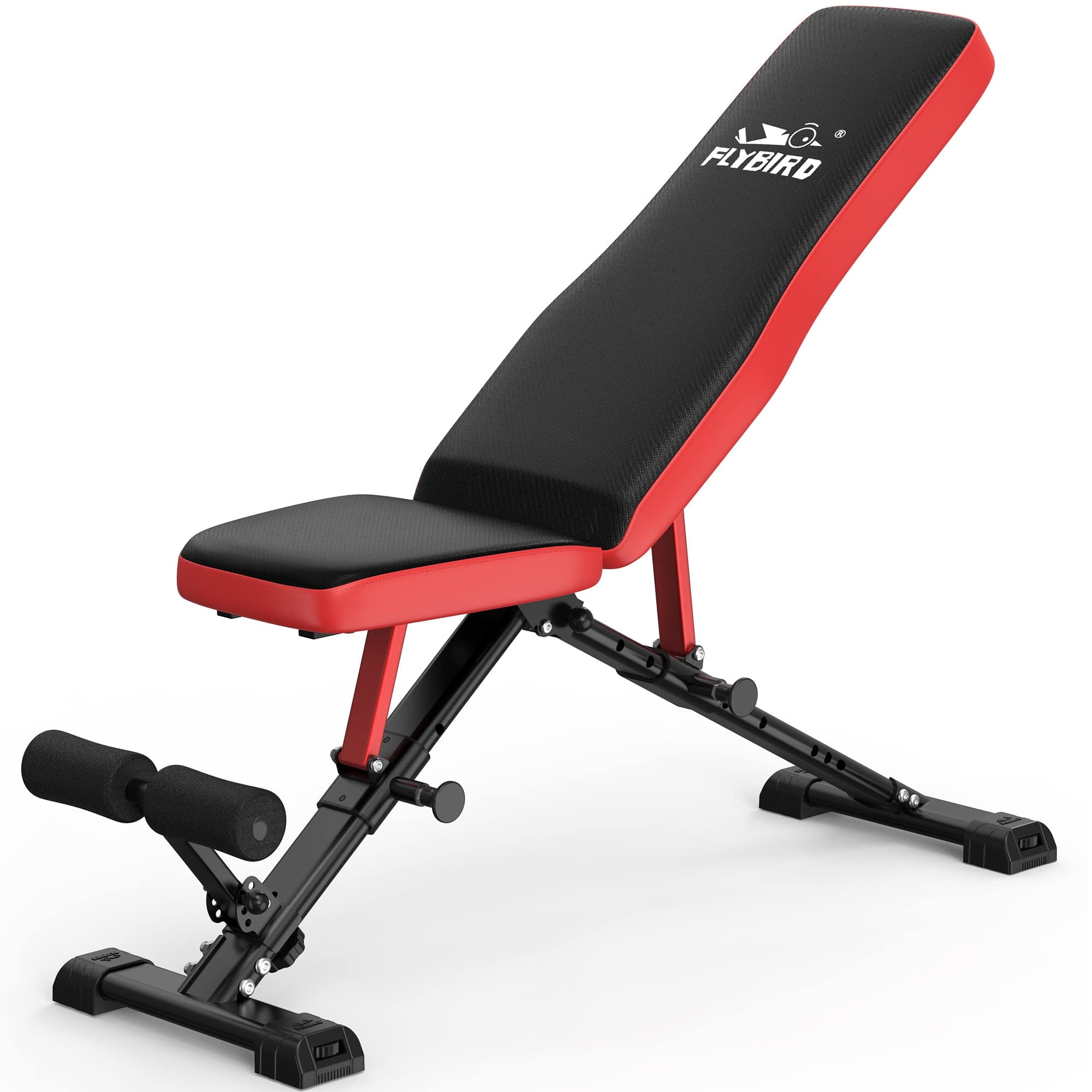 Flybird Collapsible Exercise Folding Adjustable Weight Bench, Strength Training Workout Bench up to 6.2' , 800lbs Weight Capacity