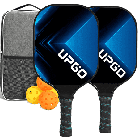 Pickleball Paddles Set of 2 - Lightweight Pickleball Paddles, USAPA Approved Pickleball Rackets with Polymer Honeycomb Core and Fiberglass Surface, 4 Balls & Bag Included