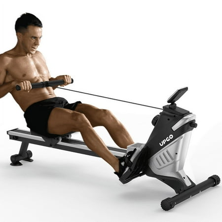 Upgo Magnetic Rowing Machine, Black and White, 300 lb