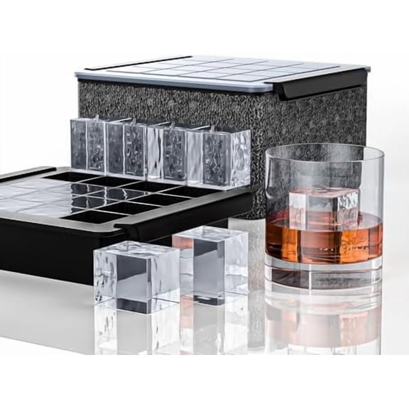 Upgrade 1.68" Clear Ice Cube Maker Molds for Whiskey,Crystal Clear Ice Molds,Make 16 Square Ice Cube,For Chilling Cocktails Whiskey Bourbon Coffee$$Home Decor, Kitchen, & Other